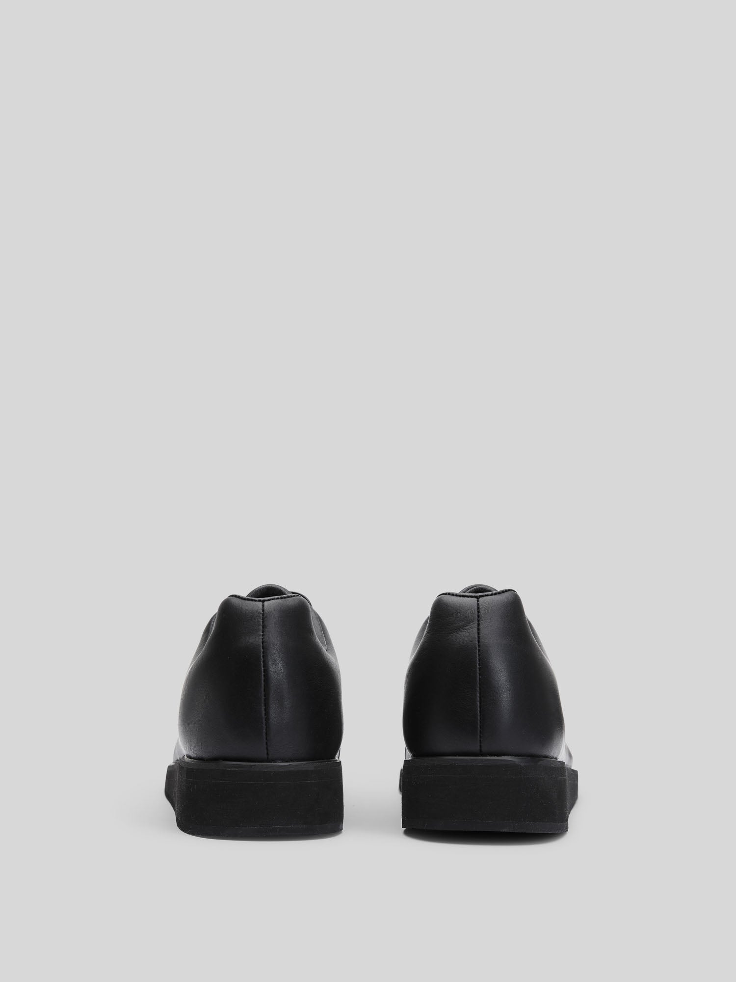 JuMclu Black Leather Luxury Fashion Sneaker 