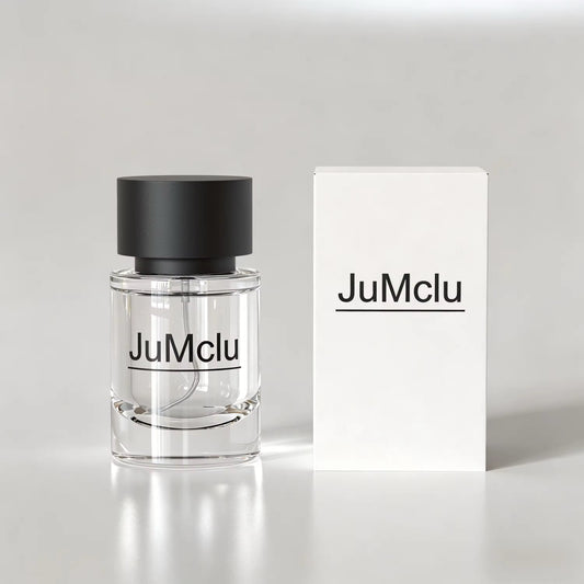 JuMclu Portal Eau de Parfum — luxury minimalist unisex fragrance bottle, clean modern design, premium scent for men and women.