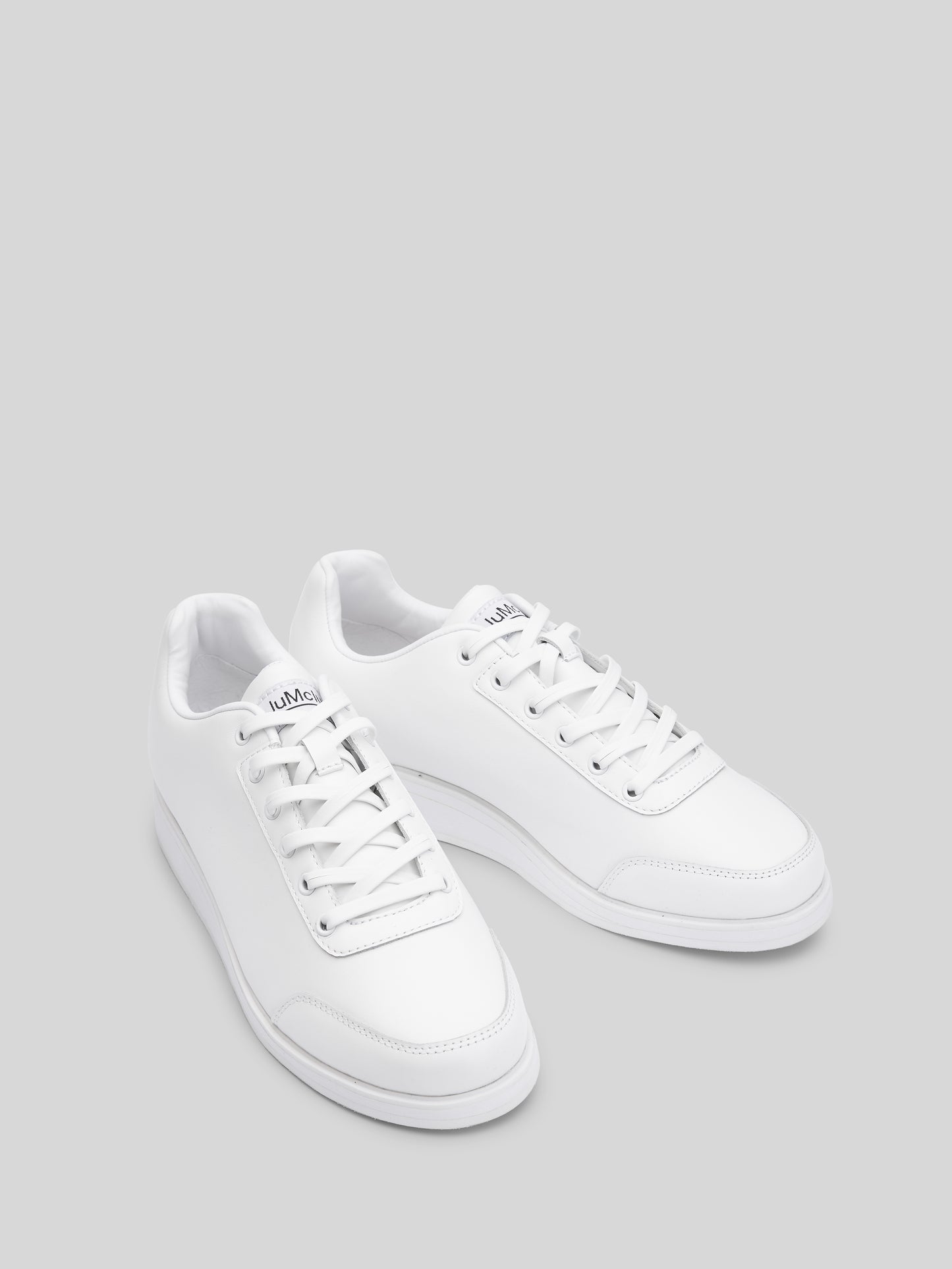 JuMclu White Leather Luxury Fashion Sneaker 